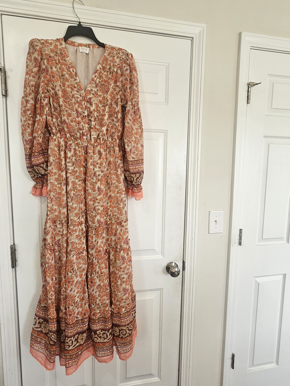 FATE Bohemian Floral Fairycore Maxi Dress in Peach Size Medium{Bx8}